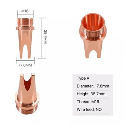 ISO M16 Laser Weld Head Nozzle Diameter 17.8mm Height 38.7mm